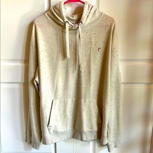 ZYIA Cream Speckled Funnel Neck Hoodie
